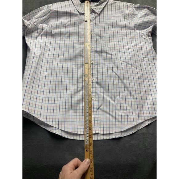 L.L. Bean Top Women Sz XL White Pink Blue Plaid Wrinkle Free Work Gender Reveal - Picture 3 of 7
